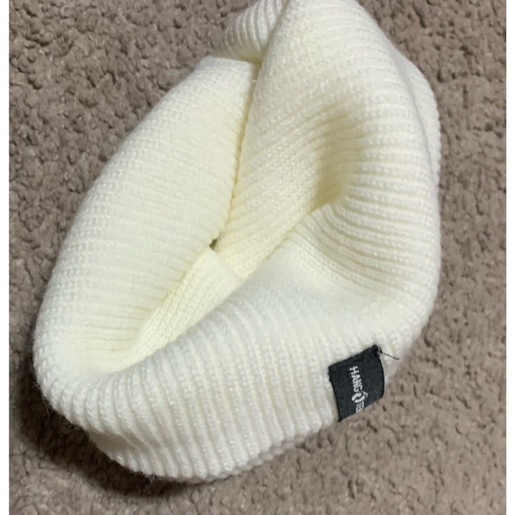 Hang Ten knit hat beanie Cap White Winter Ski Unisex Adult Acrylic Skullcap New - Picture 3 of 6